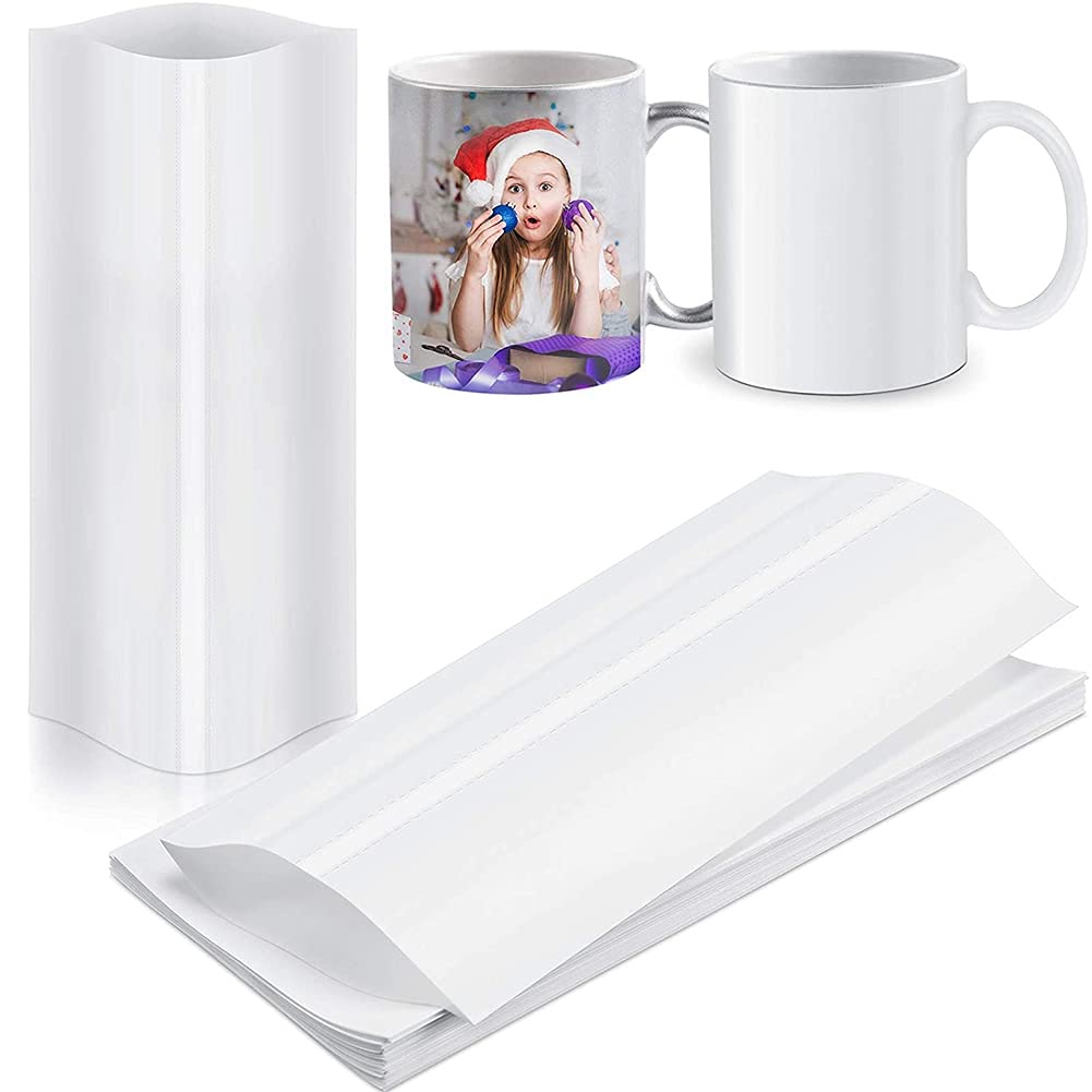 Lizusidtsy 70Pcs Sublimation Shrink Wrap Film 5X10 Inch Heat Transfer Shrink Film Shrink Wrap Bags White Shrink Wrap Bands for Mug Lizusidtsy