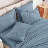 Andency King Size Comforter Set 7 Pieces Grayish Blue - Bed in a Bag King Boho Lightweight Fluffy Tufted Bedding Sets with Comforter, Sheets, Pillowcases & Shams Andency