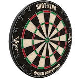 Viper by GLD Products Shot King Regulation Bristle Steel Tip Dartboard Set with Bullseye Metal Radial Spider Wire Compressed Sisal Board with Rotating Number Ring Includes 6 Darts Black Viper