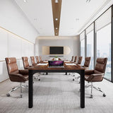 Tribesigns 6.5 FT Conference Room Table, 78.74" W x 27.56" D Large Office Conference Table, Modern Seminar Meeting Table for Boardroom. (Only Table) (Rustic Brown) Tribesigns