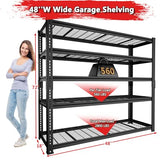Storage Shelves, Garage Shelving Heavy Duty 2800 LBS Capacity, 48"L x 18"W x 72"H Adjustable Metal Shelving Organizer Wire Rack, 5 Tier Utility Shelf Unit for Pantry Closet Warehouse Organization MODCART