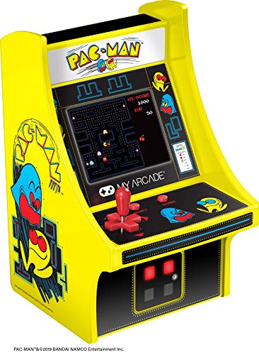 My Arcade DGUNL-3220 Micro Player Mini Arcade Machine Pac-Man Video Game, Fully Playable,6.75 Inch Collectible,Color Display, Speaker,Volume Buttons, Headphone Jack,Battery or Micro USB Powered, Black My Arcade