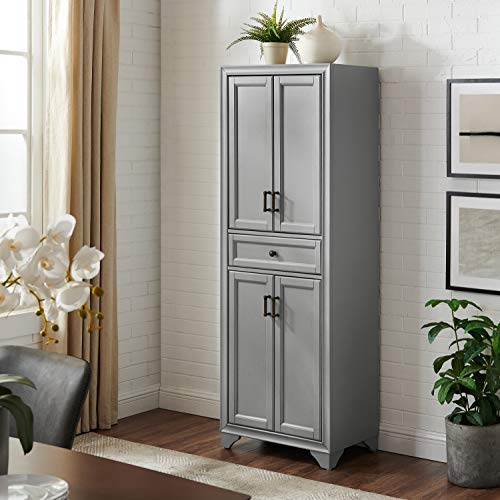 Crosley Furniture Tara Pantry, Distressed Gray - WoodArtSupply