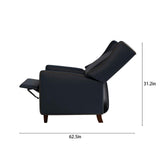 Genuine Leather Recliner Chair for Adults, Top-Grain Leather Manual Recliner with Classic Design, Comfortable Armchair for Living Room, Bedroom or Theater Use CHERS