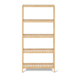HLXZN 5 Tier Bamboo Freestanding Shelf Unit, Multifunctional Bookshelf Bookcase for Bathroom, Kitchen, Living Room, Office HLXZN