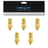 Creality Official Ender 3 V3 SE Nozzle, 5 Pcs 0.4mm High Speed M6 Extruder Nozzles, 3D Printer Brass High Temperature Wear Resistant Nozzle for Ender 5 S1, Ender 7 Creality