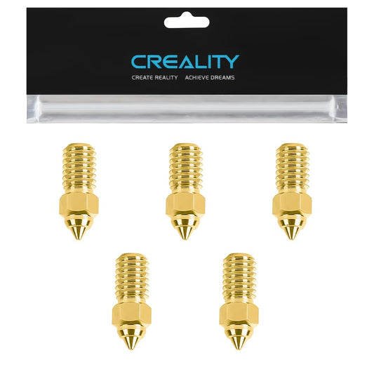 Creality Official Ender 3 V3 SE Nozzle, 5 Pcs 0.4mm High Speed M6 Extruder Nozzles, 3D Printer Brass High Temperature Wear Resistant Nozzle for Ender 5 S1, Ender 7 - WoodArtSupply