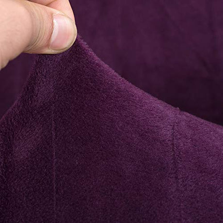 MIFXIN Armless Sofa Bed Cover Stretch Futon Slipcover Plush Thick Solid Color 3 Seat Full Folding Sofa Couch Futon Furniture Protector Without Armrests (Purple) MIFXIN