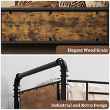 Garvee Industrial Twin Over Twin Bunk Bed, Convertible to 2 Separate Single Beds, Sturdy Metal Bunk Bed, Detachable Ladder & High Safety Guardrails for Safety, Space-Saving Design Garvee