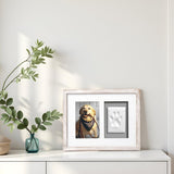 Pearhead Pet Pawprints Wall Picture Frame and Clay Impression Kit - DIY Clay Paw Print, Memorial Keepsake Frame for Cat and Dog, Ideal Home Decor Gift for Pet Owners, 4x6 Photo, Distressed White Pearhead