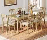 WAMPAT 7-Piece Dining Table Set for 6, Farmhouse Dining Room Set Includes 70 Inch Dinner Table & 6 Cross-Back Dining Chairs, Solid Wood Dining Set for Kitchen, Oak WAMPAT