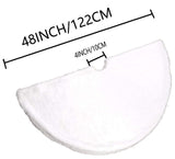 AOGU 48 Inch Faux Fur Christmas Tree Skirt White Plush Skirt for Merry Christmas Party Christmas Tree Decoration AOGU