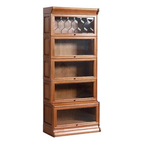 Crafters and Weavers Arts and Crafts 5-Stack Wood Barrister Bookcase in Cherry Crafters and Weavers