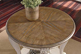 Signature Design by Ashley Realyn French Country Two Tone Round End Table, Chipped White Signature Design by Ashley