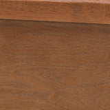 Baxton Studio Eridian Mid-Century Queen Platform Bed in Walnut Brown with Natural Rattan Baxton Studio