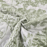 WONGS BEDDING Botanical Quilt Set Full Size, Sage Green 3 Pieces Toile Floral Plants Printed Bedspread Bedding Set Soft Lightweight Microfiber Coverlet Set for All Season (90"x78") WONGS BEDDING