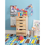 Linon Callie Multipurpose Six Drawer Natural Wood Rolling Storage Cart with Casters in Brown Linon