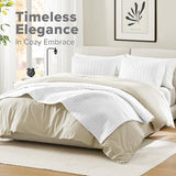 Comfort Spaces Kienna Quilt Set- Double Sided Stitching Design Summer Blanket, Lightweight, Soft, All Season Bedding Layer, Matching Sham, White, Coverlet Full/Queen(90"x90") 3 Piece Comfort Spaces
