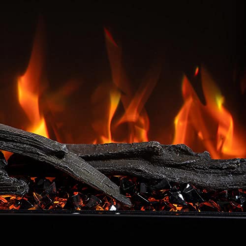 Modern Ember Highmark 60 Inch Smart Linear Electric Fireplace - Premium Flame with 10 Colors, Sleek Hidden Vent Design, Install Recessed in-Wall or Wall-Mount, WiFi and Voice-Enabled Modern Ember