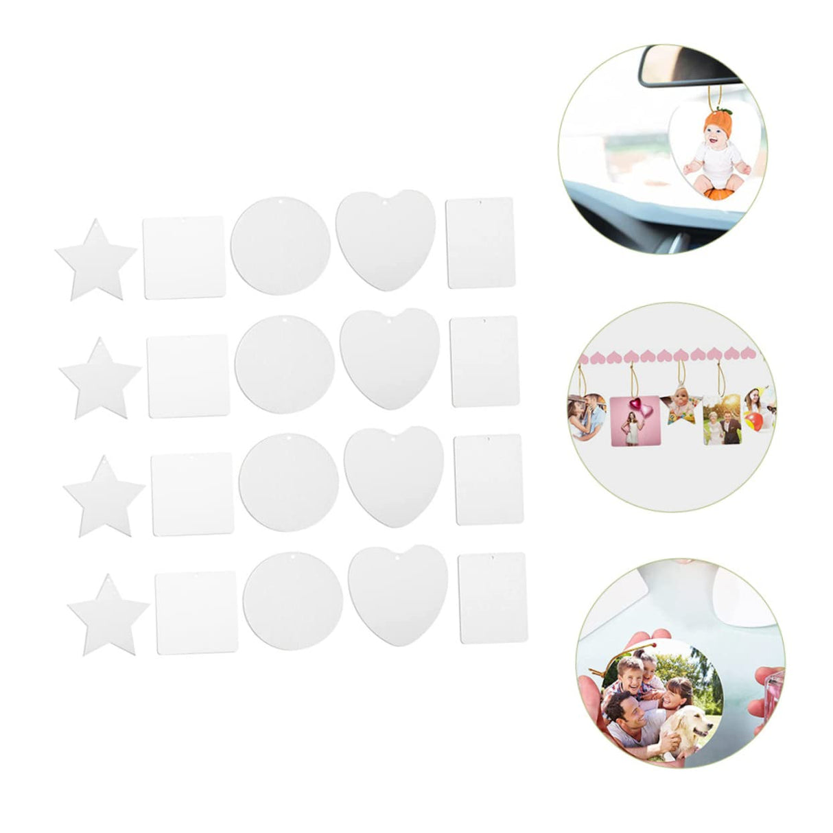 Tofficu 40 Pcs Sublimation Air Hanging Board for Home Scented Hanging Blanks DIY Heat Sublimation DIY Sublimation Blank Air Freshener White Felt Fragrance Car Tofficu