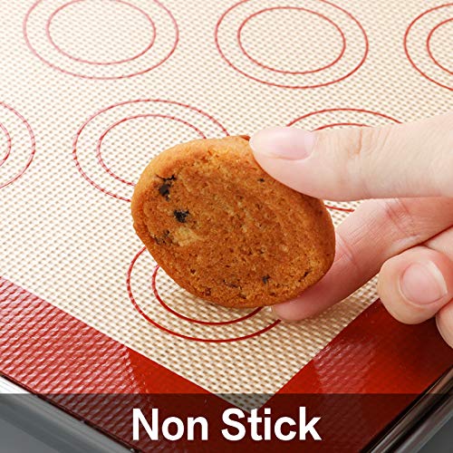 Stainless Steel Baking Sheet Tray Cooling Rack with Silicone Baking Mat Set, Cookie Pan with Cooling Rack, Set of 6 (2 Sheets + 2 Racks + 2 Mats), Size 16 x 12 x 1 Inch, Easy Clean M MCIRCO
