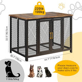 GarveeLife 48 in Large Dog Crate Furniture with Top Access Door, Heavy Duty Dog Crate Wooden Indoor Decorate Pet Cage, Indestructible Pet Dog Cage for Medium to Large Dogs GarveeLife