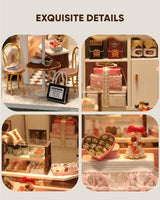 Miniature House Kit, Miniature Dollhouse for Beginners, DIY Dollhouse Kit for Adults to Build, Model Building Craft Diorama Kit, Ideal Gifts for Birthday Christmas(Chocolate Shop)