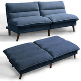 Chireca 72" Futon Sofa Bed, Convertible Futon Couch with Adjustable Backrest, Modern Corduroy Sleeper Sofa for Small Spaces, Living Room, Office, Blue Chireca