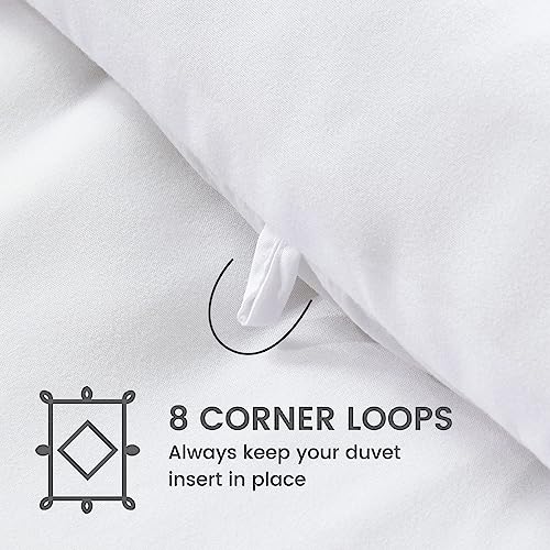 SLEEP ZONE King Size Comforter Duvet Insert, Down Alternative Reversible Comforter, Lightweight, Soft and Breathable Bedding All Season, Diamond Quilting White SLEEP ZONE