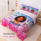 GRAT TIOC Black Girl Comforter Set Full Size for Kids,Black Girl Magic Bedding Set,God Says You are Christian Comforter for Bed Bedroom Sets GRAT TIOC