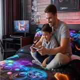 Erosebridal Game Consoles Gamer Bedding Set King Gamer Gifts,Gaming Comforter Sets for Boys Space Glow Geometric Kids Comforter Sets Boys Red Green Blue Teal,Teen Boy Room Decor Erosebridal