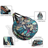 looen Embroidery Project Bag, Embroidery Kits Storage Bag,Multifunctional Bag for Crochet Hooks Embroidery Floss Organizer String Bracelet Kit Sewing Thread Accessories (Blue Leaf)