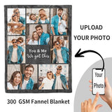 Cara Nonna Custom Blanket with Photo Personalized Blankets and Throws Picture Blanket for Christmas Valentine's Day Birthday Customized Couple Gifts for Girlfriend Boyfriend Wife Husband (6 Photo) Cara Nonna