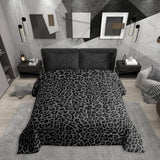 Erosebridal Cheetah Print Room Decor,Leopard Print Comforter Set Full Size,Farmhouse Animal Skin Soft Bedding Set for Mens Boys,Black Gray African Cheetah Wildlife Bed Set,Aesthetic Retro Quilt Duvet Erosebridal