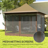 Outsunny 12 x 12 ft. Pop Up Canopy Tent with Mesh Netting, UPF50+ Instant Sun Shelter with Carry Bag, Height Adjustable Party Tent Instant Event Shelter for Garden, Patio, Beige Outsunny