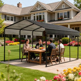 Big RED 10X15FT Metal Carport, Heavy Duty Steel Carport, Portable Garage with Enhanced Metal Frame, Outdoor Car Shelter for Car and Tractors BIG RED