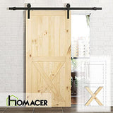 Homacer 5-in-1 Design Solid Natural Pine Wood Barn Door, 24in Wide 84in High, Unfinished and Unassembled, with Pre-drilled Holes for Easy Assemble, HOMACER