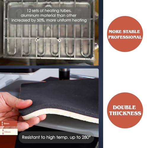 16x24 Inch Heat Press, 110V 2000W High Pressure Clamshell Heat Press Machine for T-Shirt, Professional Digital Control Heat Transfer Machine for Sublimation, Fast Heating and Infrared Positioning Anranni