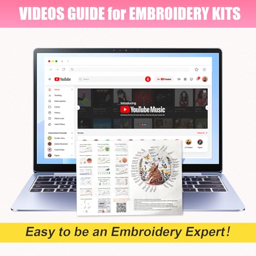 Huacan Embroidery Kit for Beginners Adults Includes Stamped Cat Pattern, Hoop, Color Threads,Tools,Easy to Follow Instruction