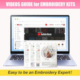 Huacan Embroidery Kit for Beginners Adults Includes Stamped Cat Pattern, Hoop, Color Threads,Tools,Easy to Follow Instruction