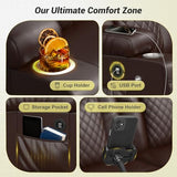 MOSGAT RV Loveseat Recliner Sofa, Reclining Loveseat Wall Hugger Recliners with USB Ports, Cup Holders, Insert Pockets, RV Recliners for Travel Trailers & Living Room, RV Furniture | RV Couch | Brown