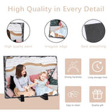 ORJ 4 PCS Sublimation Slate Blanks Custom Stone Slate Picture Frame Heat Transfer Rock Photo Plaque 7.8x11.8 in with Display Stand Decoration for Desktop Souvenir DIY Personalized Gift -Rectangle ORJ