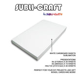 Subli-Craft Cardboard Sublimation Sheets A4 Pack 20 Units by Subli-Cloth (21cm x 29cm) Subli-Cloth