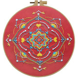 Esffaci Embroidery Starter Kit for Adult Beginner with Mandala Datura Pattern Hand Embroidery Set with Embroidery Cloth Hoop Needle Threader Embroidery Floss and Instruction