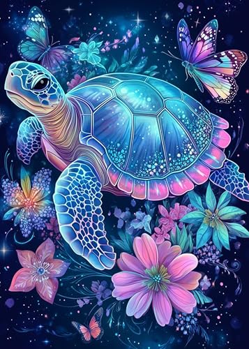 Legrace Turtle Cross Stitch Kits for Adults - Stamped Crossstitching Kits Preprinted 11 Count Cross-Stitch Kit for Beginner, 11CT Prestamped Easy Pattern Needlepoint Kits Crafts for Decor