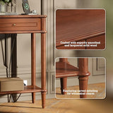 Console Table for Entryway with Charging Station,Retro Entryway Table with 2 Drawers-Easiest Assembly,Sofa Table with Bottom Shelf,Narrow Long Couch Table Behind Sofa for Living Room,Foyer (Walnut) STO'SENSE