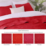 Whale Flotilla Soft Twin Size Quilt Set for All Seasons, 2-Piece Ultrasonic Geometric Quilts Bedding Set, Lightweight Reversible Bedspread, Coverlet, Bed Cover with Pillow Sham, Red Whale Flotilla