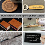216Pcs Laser Engraving Material Kit, 27 Kinds Blanks for DIY Crafts Includes Wood, Acrylic, Metal, Fabric, Rock, PU Leather,Diatom Mud Blanks Material Fecuheko