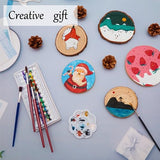 Unfinished Natural Wooden Slices 3.5-4 Inch Wood Circles for Crafts DIY Christmas Ornament Craft Wood Kit with Picture Hanging Strips,Blank Round Wood Slice with Bark for Art (Wood Slices 60 PCS) KXEXK