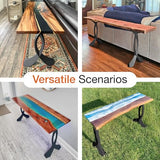 Flowyline 28" H 207 Curva Handcrafted Black Metal Table Legs and Bases for Console Tables | Steel Desk Legs | Rust-Resistant, Adjustable Furniture Legs | DIY Mid-Century Modern | Indoor/Outdoor Flowyline